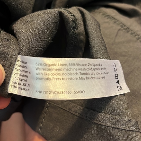 Eileen Fisher Grey Sp Oragnic Linen Button Oversize Jacket Blazer - Picture 8 of 8